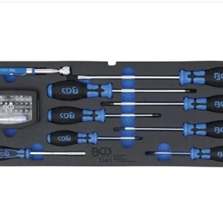 Bandeja de espuma para BGS 3312: Destornilladores, Juego de puntas y recogedor magnético | 41 piezas - 3343 BGS - Imagen 1