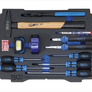 Bandeja de espuma para BGS BOXSYS1 & 2: Juego de martillo, alicates, destornilladores | 12 piezas - 3353 BGS - Imagen 1
