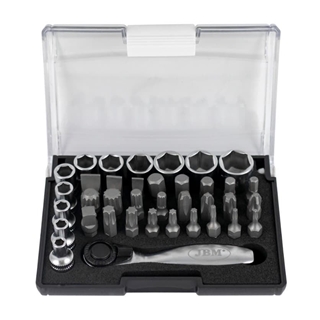 ESTUCHE DE 37 PIEZAS CON CARRACA MINI DE 1/4"- 52198 JBM - Imagen 1