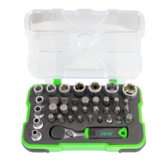 ESTUCHE DE 37 PIEZAS CON CARRACA MINI DE 1/4"- 53156 JBM - Imagen 1