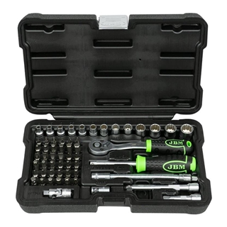 ESTUCHE DE HERRAMIENTAS DE 56 PIEZAS CON VASOS DE 12 CANTOS 1/4" CINCADO-54140 - Imagen 1