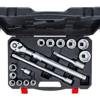 Juego de llaves de vaso | con carraca reversible, extensible | 20 mm (3/4") | 19 - 50 mm | 16 piezas - 71024 BGS - Imagen 2