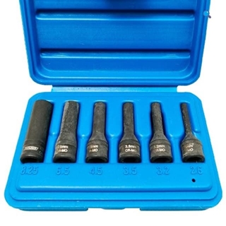 JUEGO DE VASOS 1/4" PARA EXTRAER ELECTRODOS DE CALENTADORES, 6 PIEZAS 1129 - Imagen 1