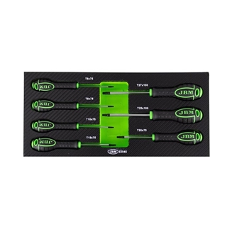SET DE 7 DESTORNILLADORES EN TORX CON MODULO EVA CARBONO- 53945 JBM - Imagen 1