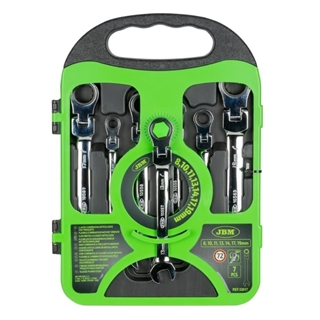 SET DE 7 LLAVES COMBINADAS ARTICULADAS CON TRINQUETE- 53017 JBM - Imagen 1